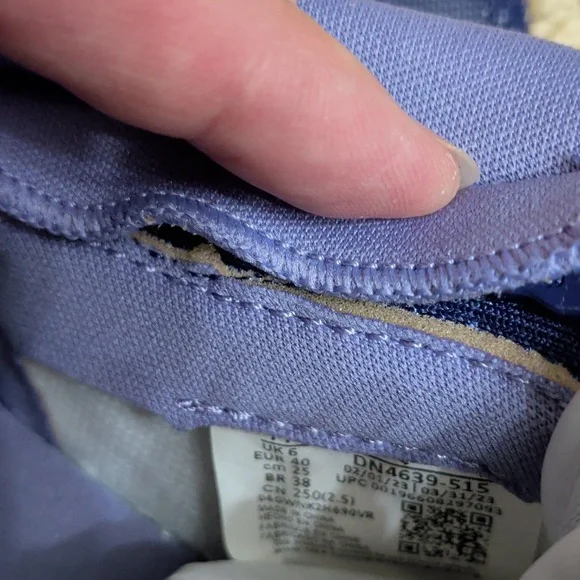 New Nike Air Jordan 1 Low Flyease (GS) Kids Purple and White Sneakers - Picture 8 of 9